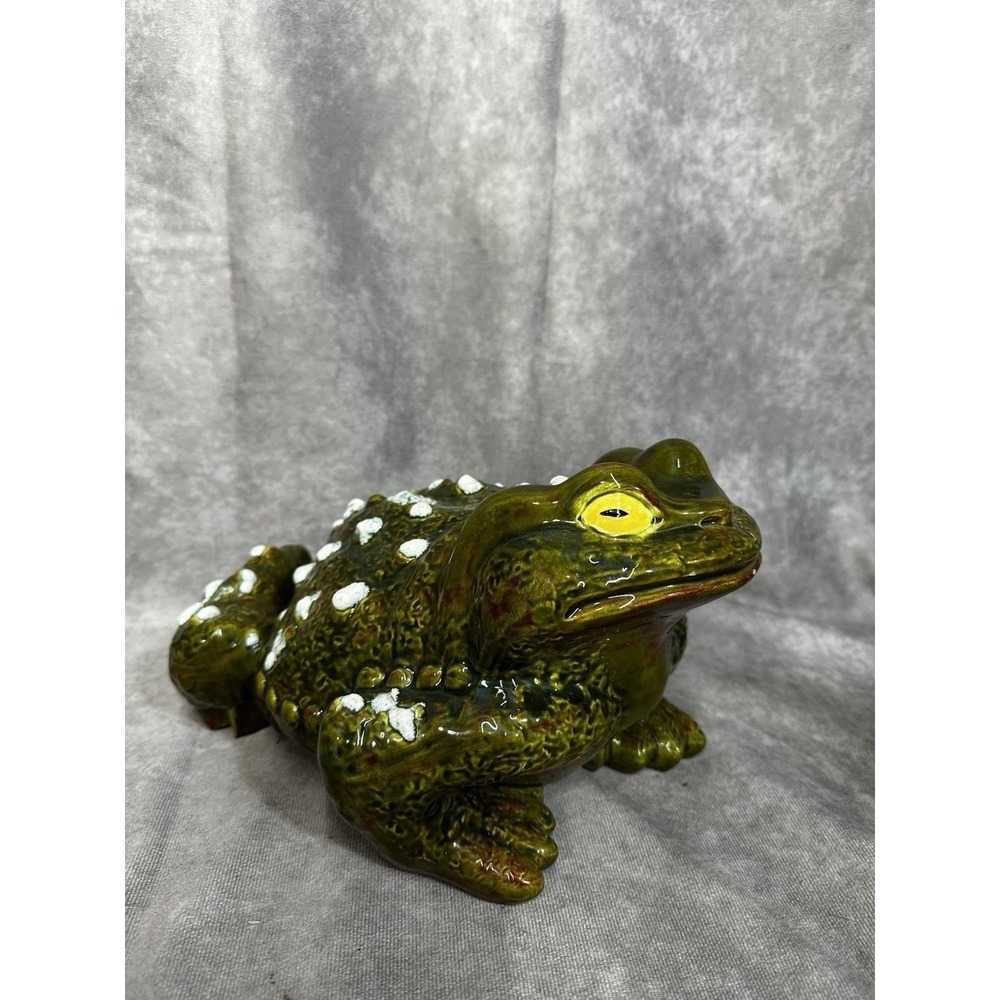 Vintage Arnel 1977 Ceramic Toad Frog Garden Statue Retro‎ Decor 11.5"x6.5"